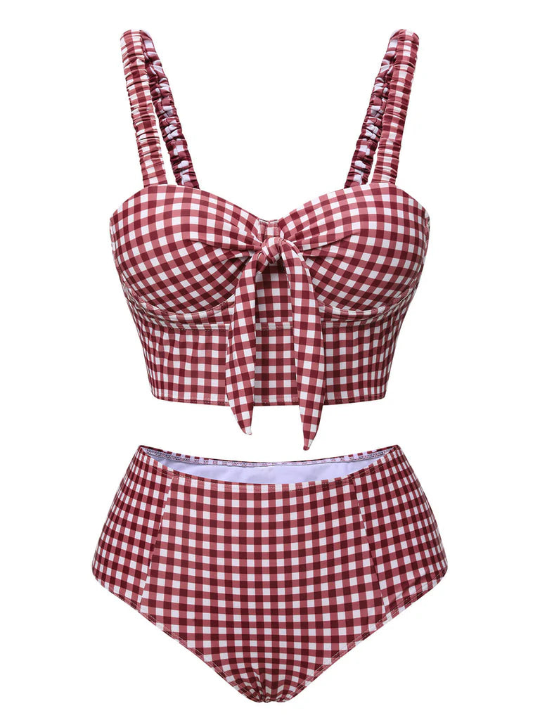 Retro Gingham Swim Set