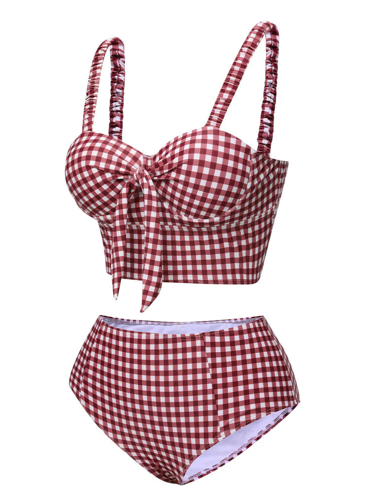 Retro Gingham Swim Set