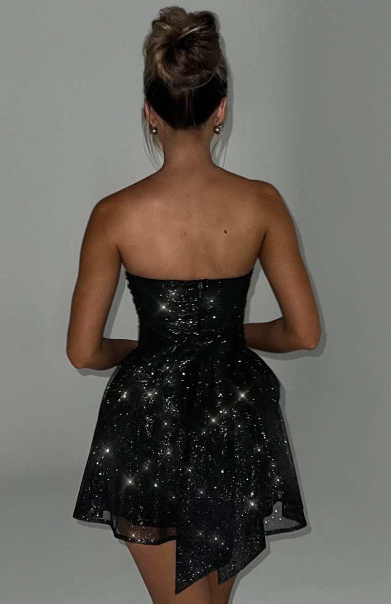 Isla Glitter Strapless Party Dress