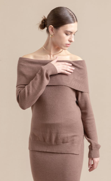 Nora Off-Shoulder Knit Sweater