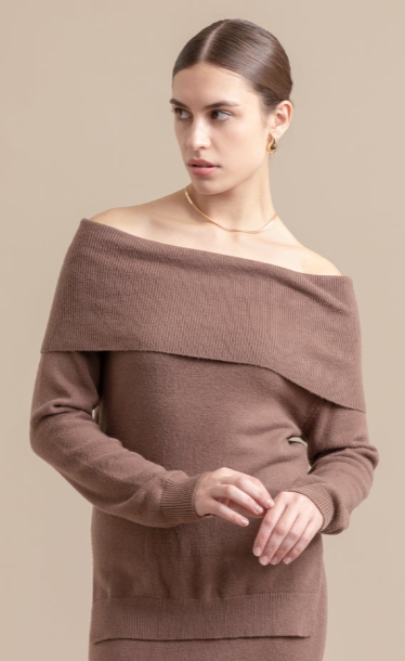 Nora Off-Shoulder Knit Sweater