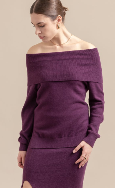 Nora Off-Shoulder Knit Sweater