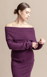 Nora Off-Shoulder Knit Sweater