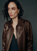 Hazel Classic Brown Leather Jacket