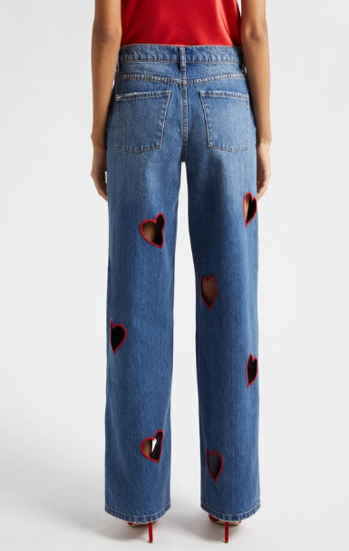 Hazel Wave Crystal Straight-Leg Jeans