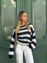 Lena Cozy Striped Knit Sweater