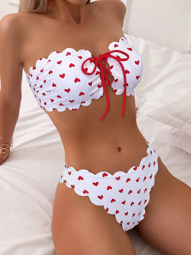 Sweetheart Scallop Bikini Set