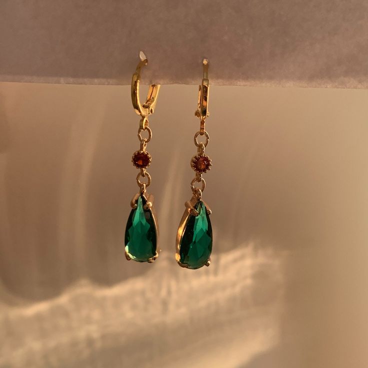 Elegant Teardrop Gem Earrings