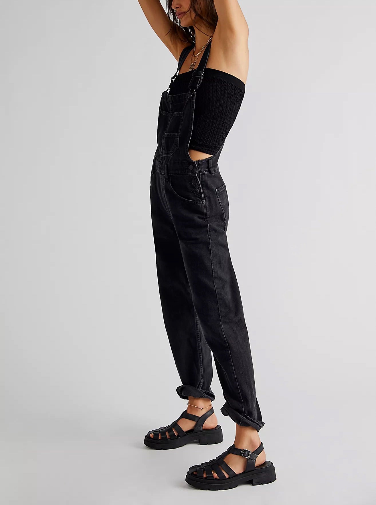 Nora Relaxed Denim Overalls