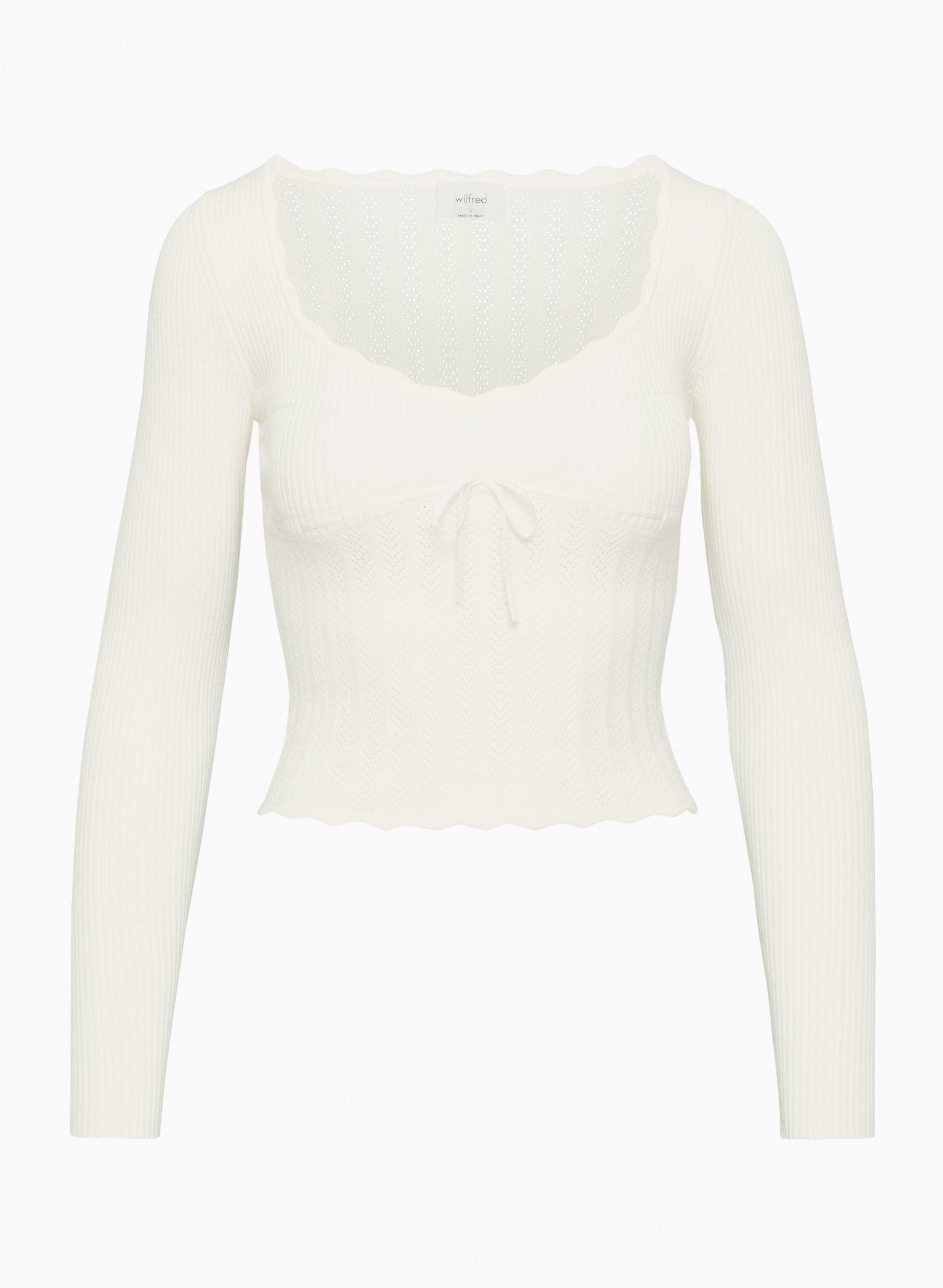 Hazel Scallop-Trim Knit Top